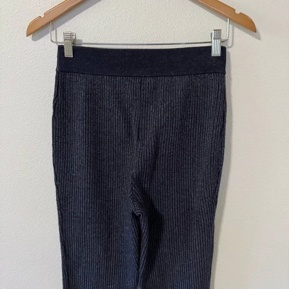 Anthropologie Pilcro Heather Navy Ribbed Knit Flare Leg Knit Sweater Pants-S - Picture 7 of 8